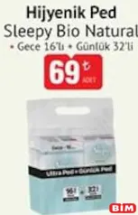 SLEEPY BİO NATURAL HİJYENİK PED 32'Lİ